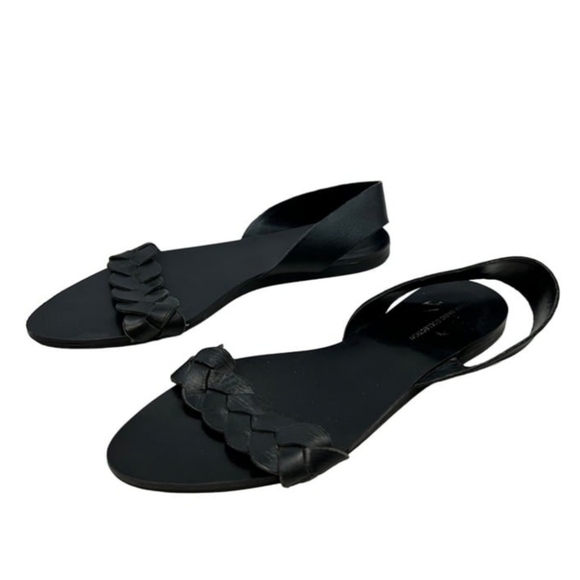 Zara Basic Collection Womens Braided Flat Sandals Black Size 9/40 - Picture 5 of 5